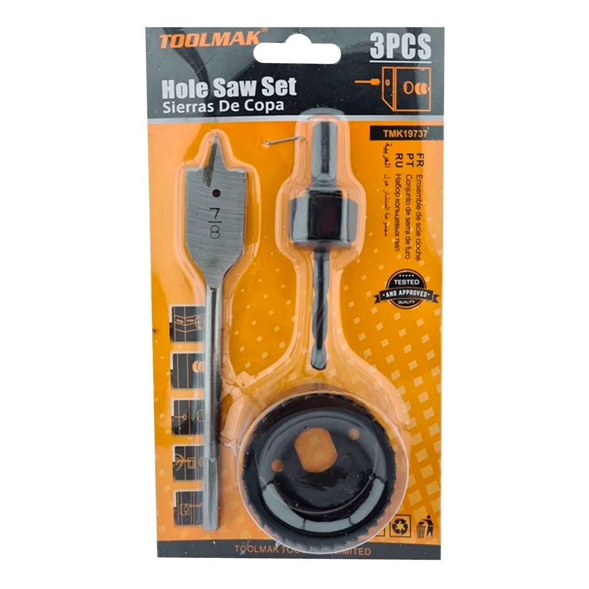 GENERICO - Sierra Copa Para Instalar Cerraduras 3 Piezas Toolmak