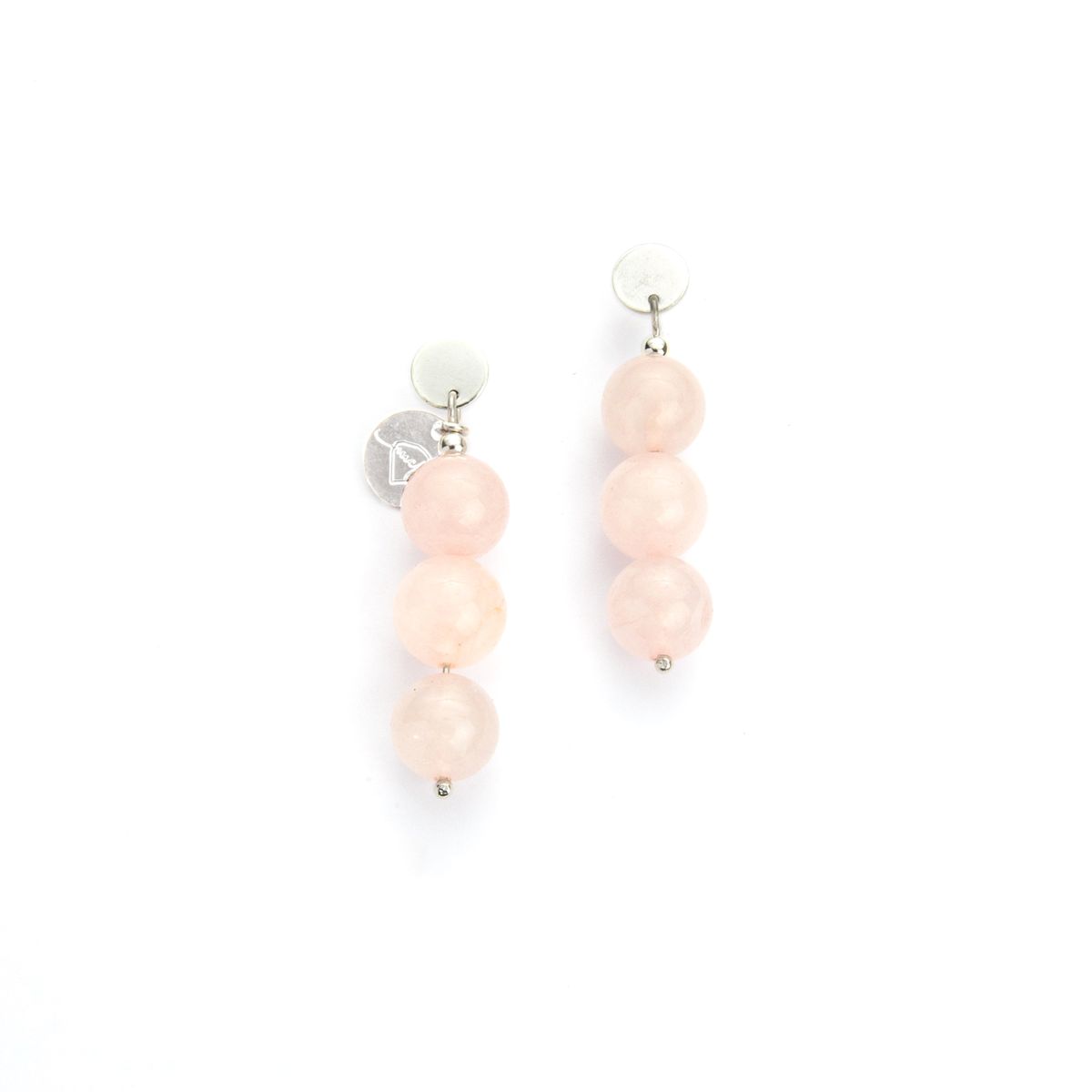 MCPTIENDATALLER - Aros de piedras cuarzo rosa