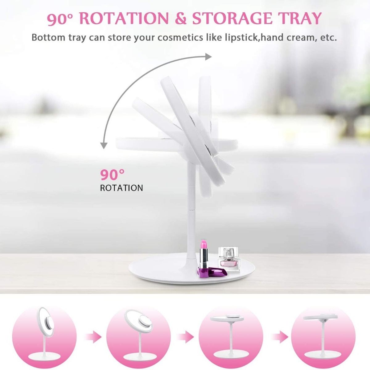 GENERICO - Espejo De Maquillaje Iluminado Con Iluminacion Led