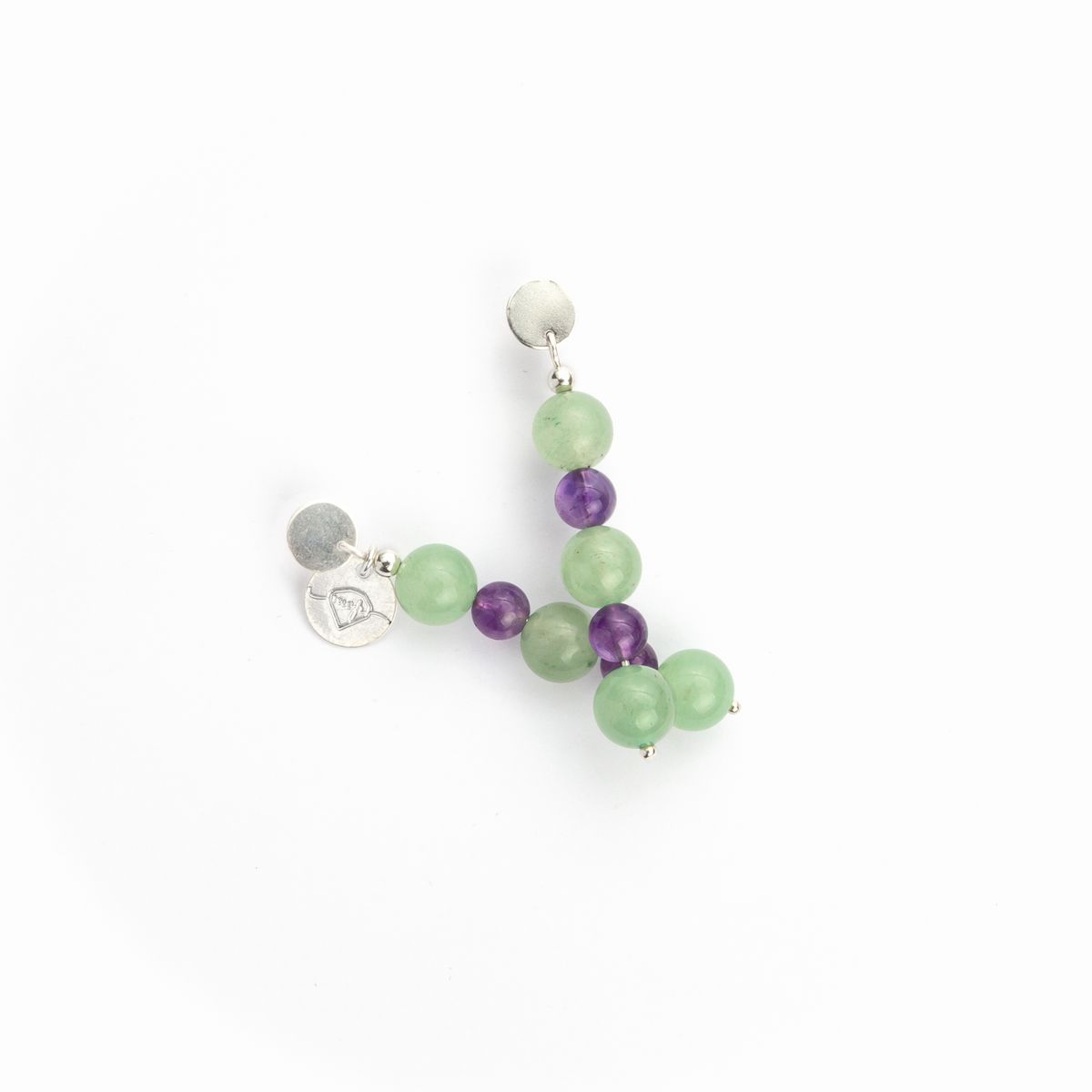 MCPTIENDATALLER - Aros de piedras jade verde y amatista