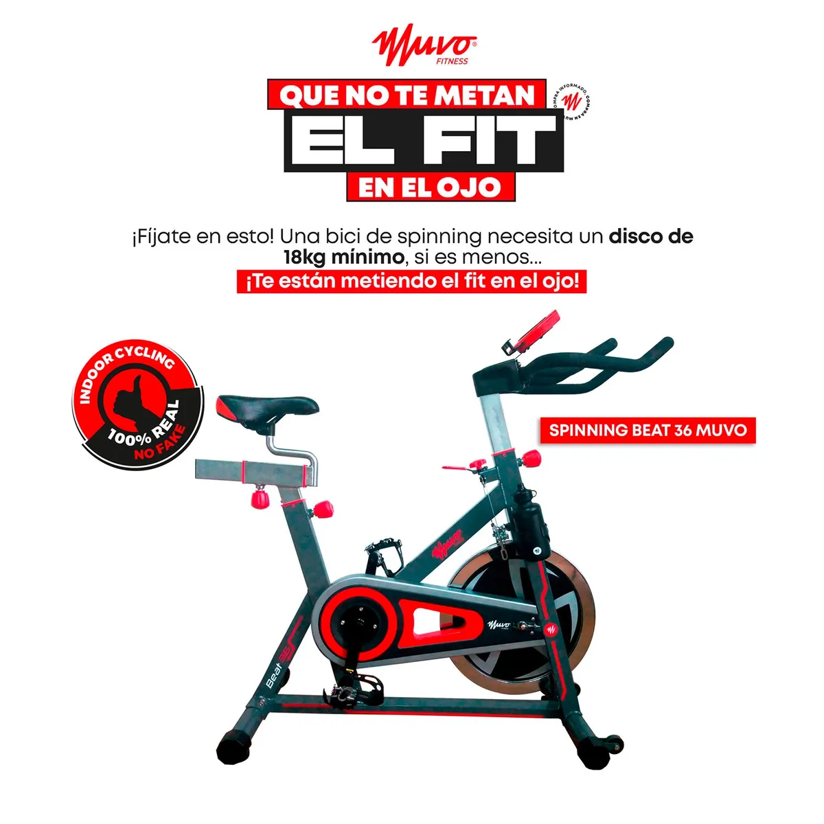 MUVO - Bicicleta De Spinning Beat 36 Muvo