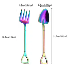 GENERICO - Set 2 Cubiertos Utensilios Cocina Servicio Cuchara Tenedor Tornasol