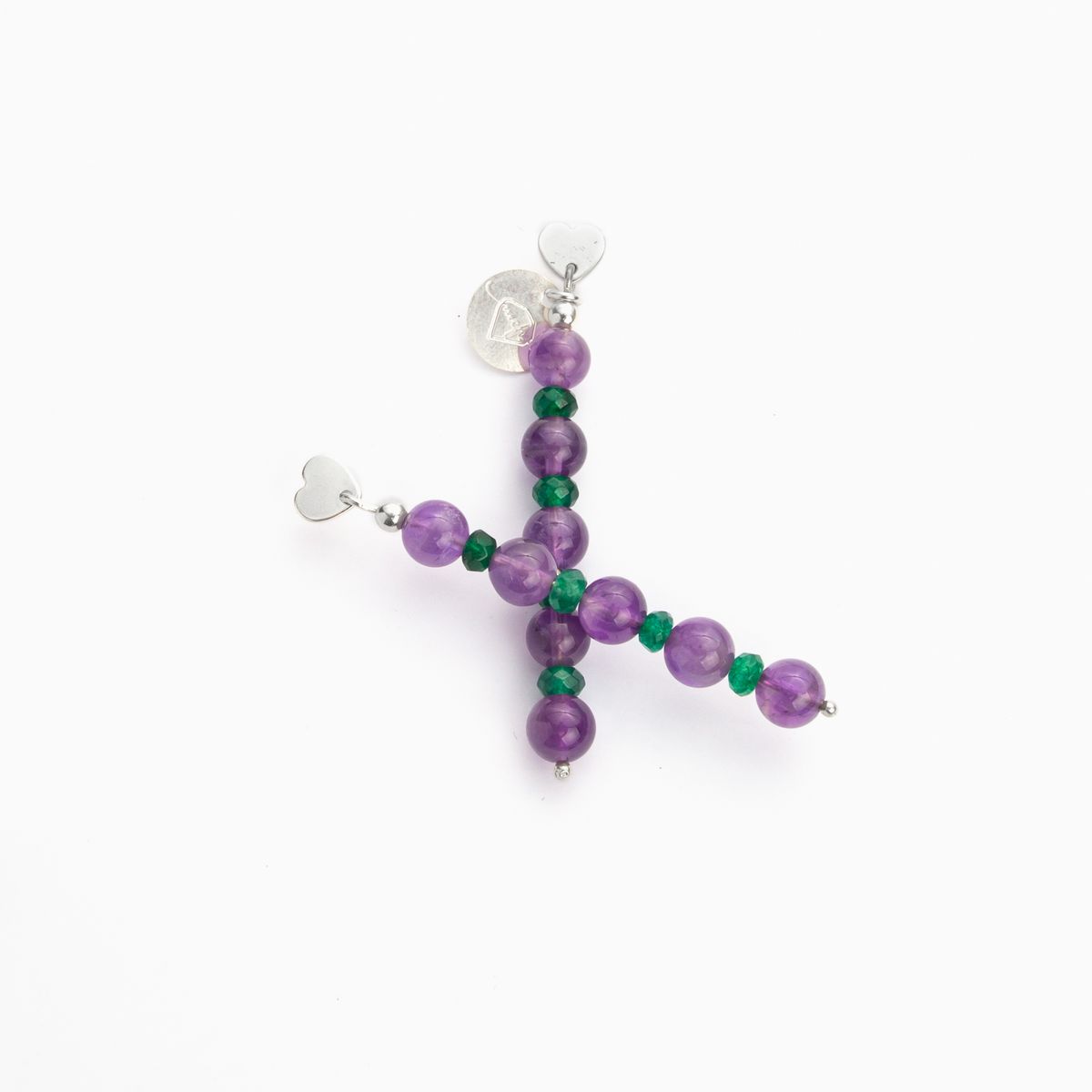 MCPTIENDATALLER - Aros de piedras amatista y ágata verde