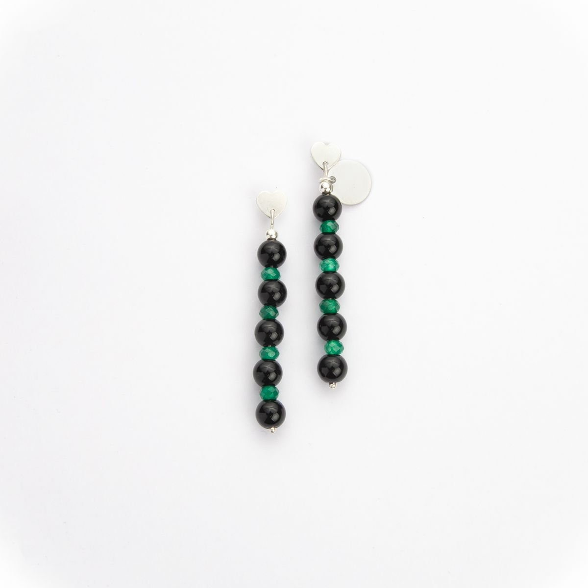 MCPTIENDATALLER - Aros de piedras ónix y ágatas verde