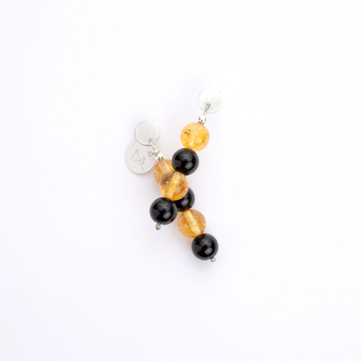 MCPTIENDATALLER - Aros de piedras citrino y ónix