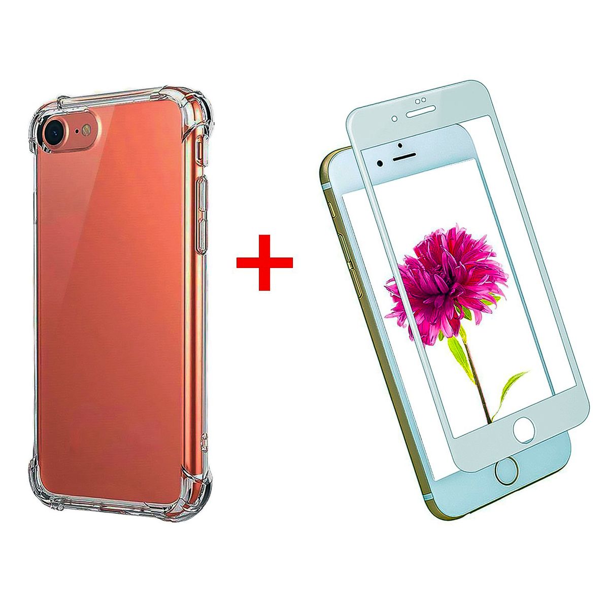 GENERICO - Carcasa Para iPhone 7 / 8 Y Lamina Vidrio Mica Completa