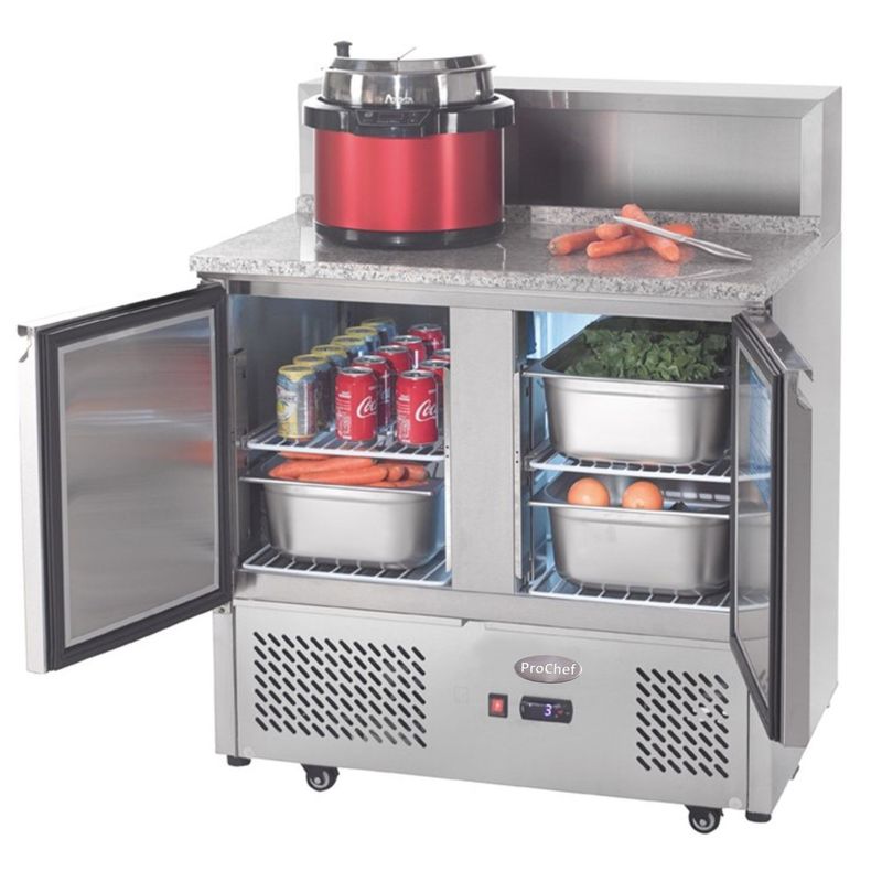 PROCHEF - Meson Refrigerado Saladette 90 Cm. 300 Lt. Acero .Inox ESL3831