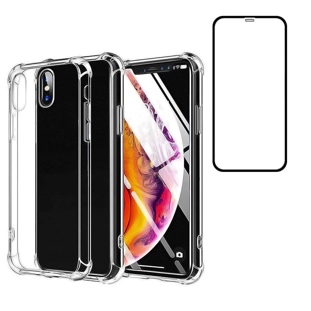 GENERICO - Carcasa Para iPhone X  XS + Lamina Mica Vidrio Completa