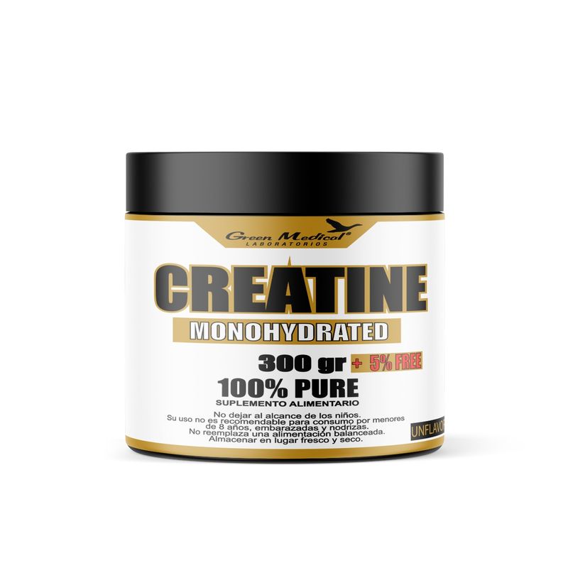 GREEN MEDICAL - Creatina Monohidratada Gm 300 Grs +5% 60 Servicios