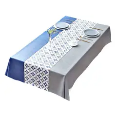 GENERICO - Mantel Antimanchas Azul Gris 140 X 220 Cm Rectangular