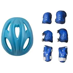 GENERICO - Set de rodilleras- coderas- casco y cubre manos para niños