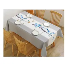 COMPRAPO - Mantel Antimanchas Pajaritos Azules 140 X 220 Cm Rectangular