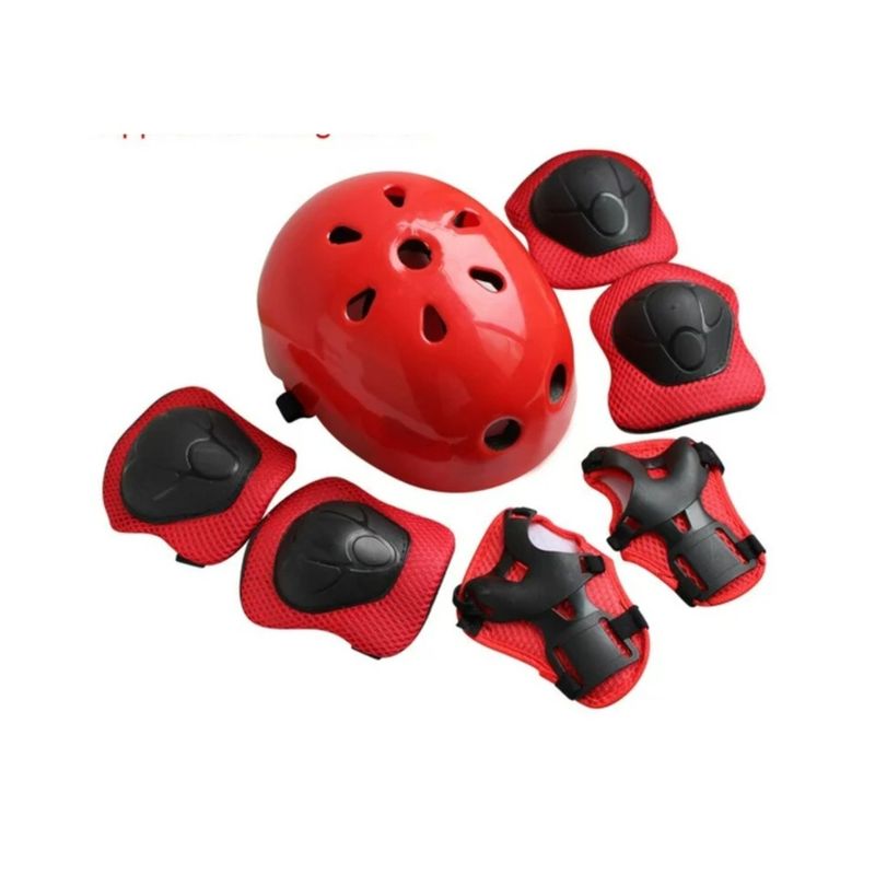 GENERICO - set de rodilleras coderas casco y cubre manos para niños