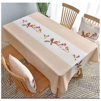Mantel Antimanchas Pajaritos Pastel 140 X 220 Cm Rectangular