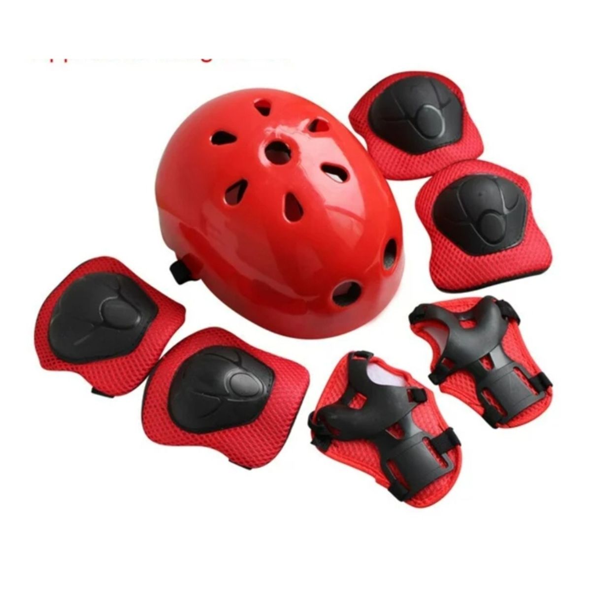 GENERICO - casco rodilleras coderas y cubre manos para niños