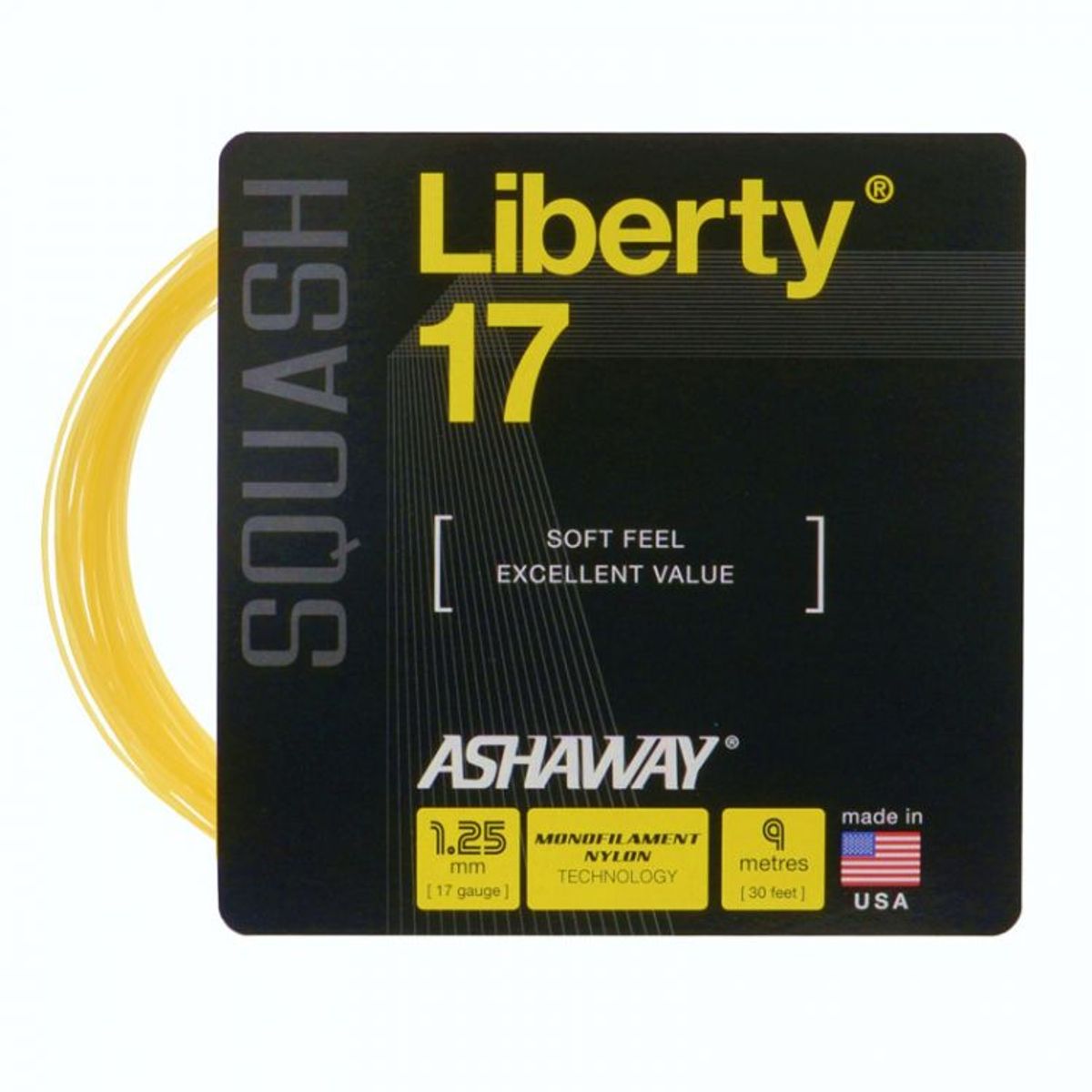 ASHAWAY - Set Cuerda de Squash Liberty 17 Oro 30'' Ashaway