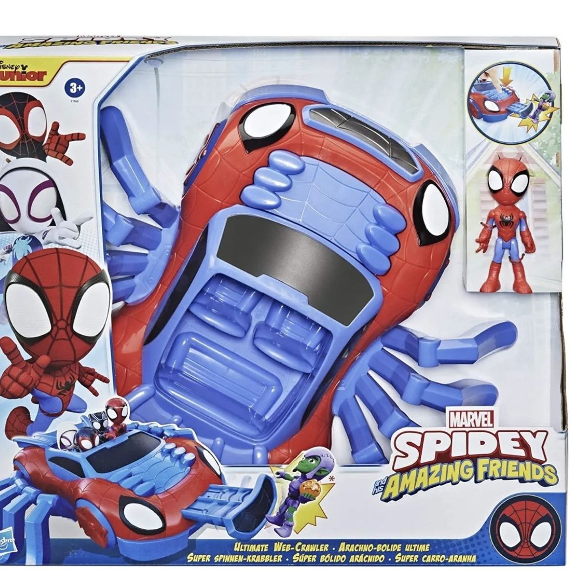 HASBRO - Figura Spidey And Friends Super - Vehiculo Araña Crawl