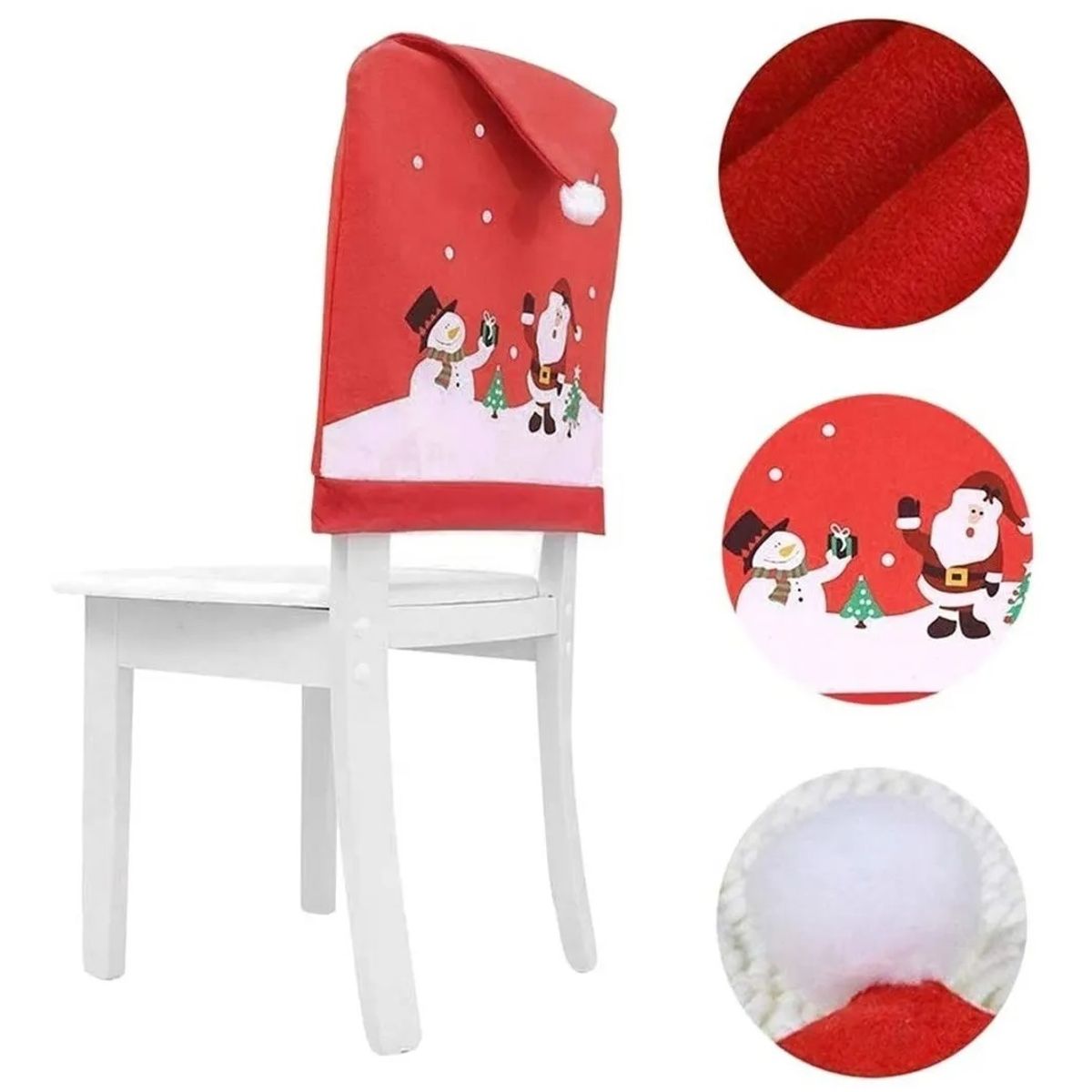 GENERICO - Pack 4 Fundas Navideña Para Respaldo Silla Fundas Para Silla