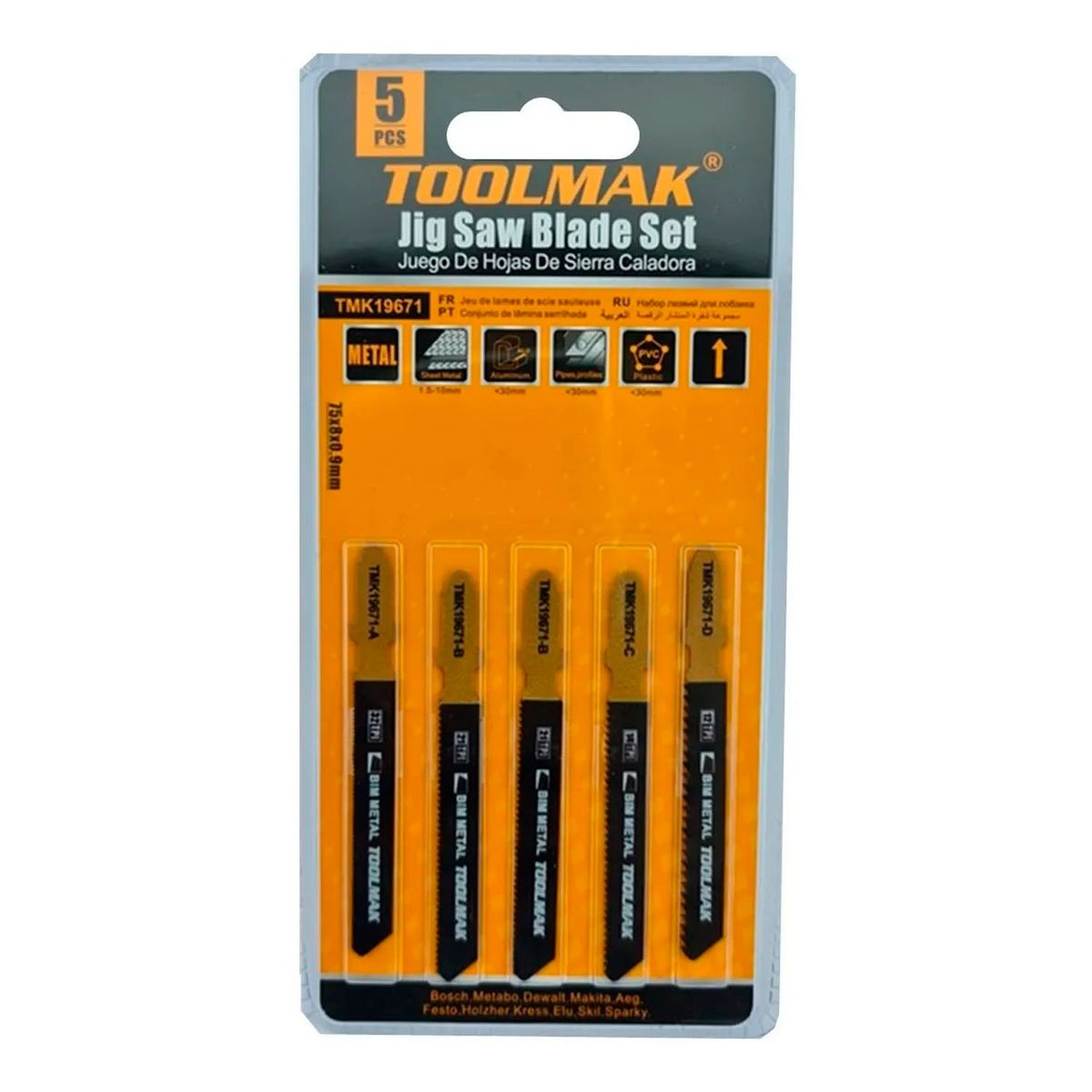 GENERICO - Set Hojas Bi Metal P Sierra Caladora 5pcs Toolmak Tmk19671