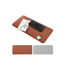 MOVILLANO - Alfombrilla Mousepad De Cuero Impermeable Reversible 80x40 Marron Gris