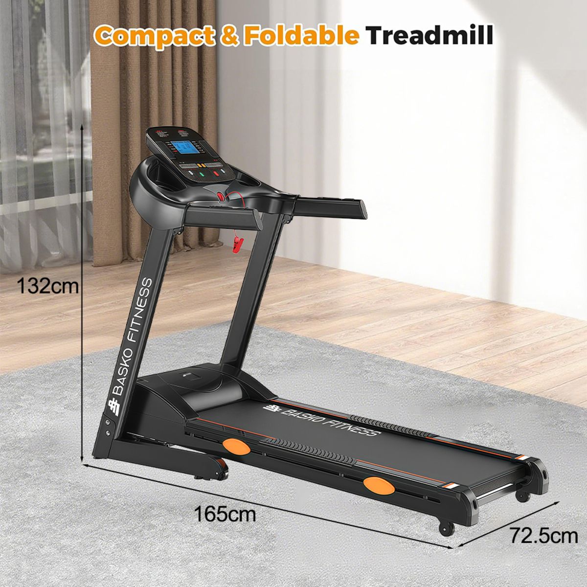 BASKO FITNESS - Trotadora Electrica 3.0 Hp Auto Inclinación Pro