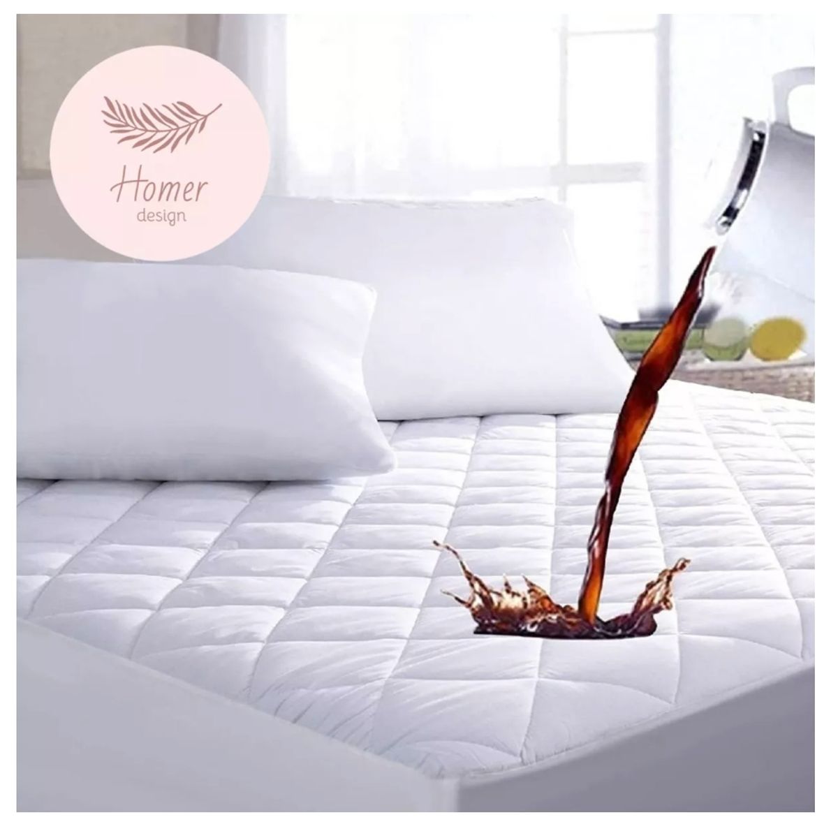 HOMER DESIGN - Cubre Colchón Impermeable De 2 Plazas Hipoalergénico…