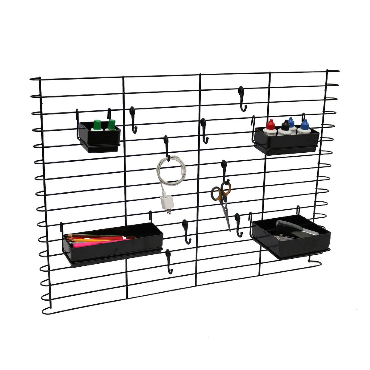 METALTRU - Kit mural multiuso 81,5 x 56 x 19,5 cm negro