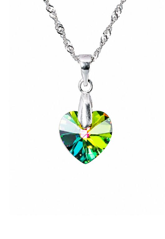 Collar Romance Plata 925 creado con cristales de Swarovski Vitral Medium Verde TALLA UNICA