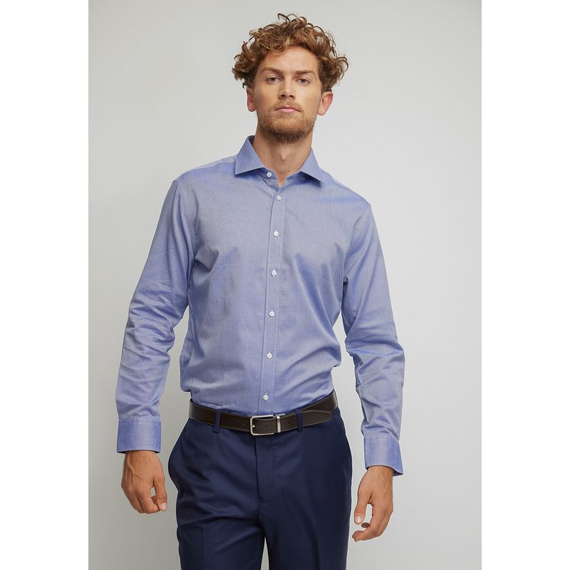 TRIAL - Camisa Non Iron Celeste