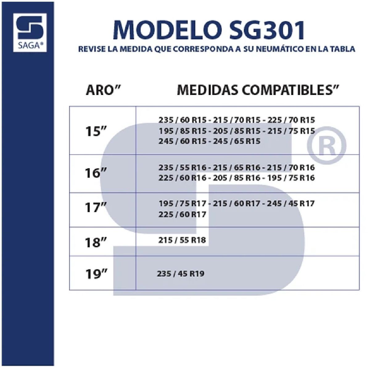 SAGA - Cadenas para Nieve Montaje Rápido SG301