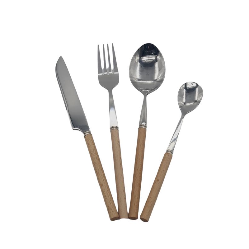MOGA - Juego Cubierto Utensilio Cocina 4 pcs pulido