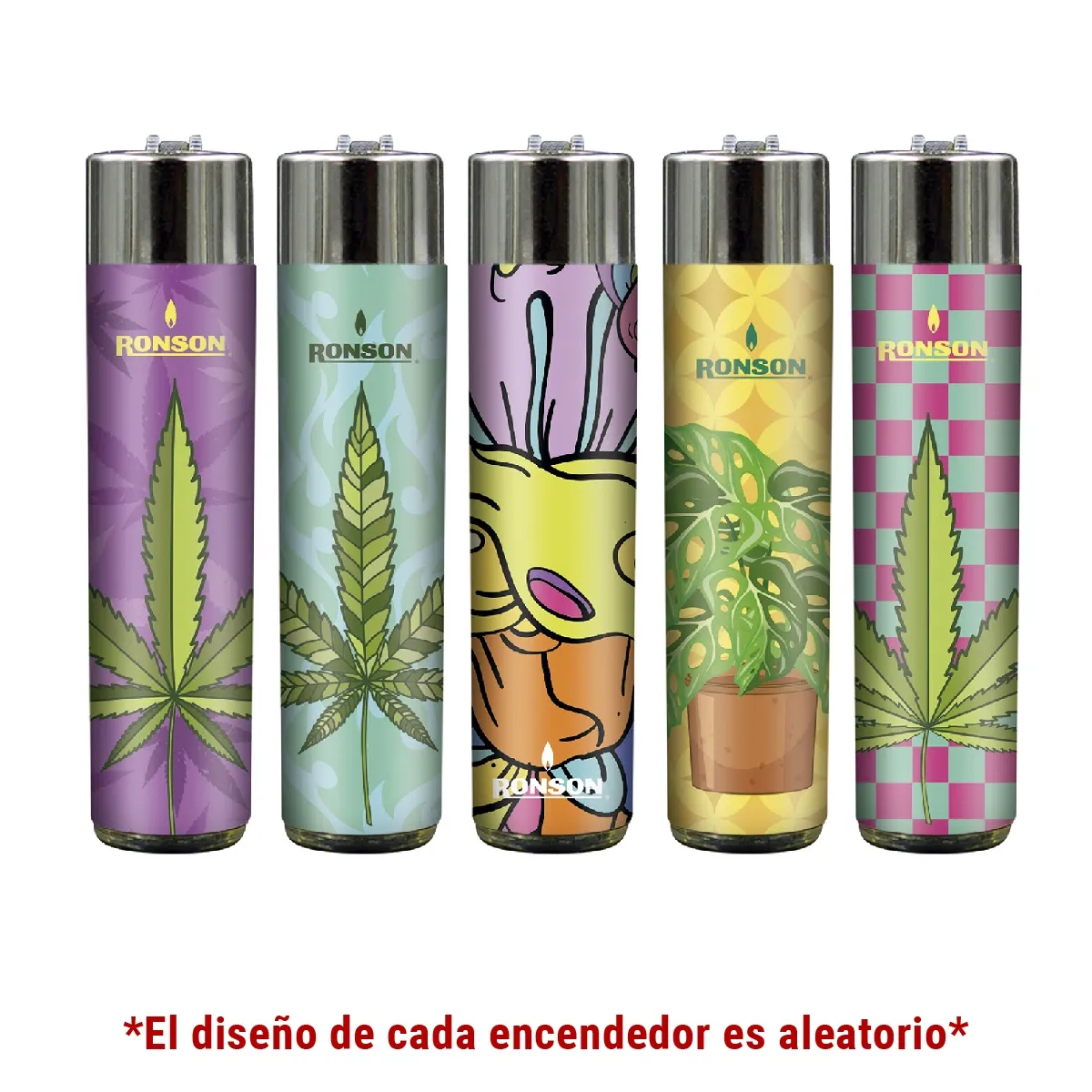 RONSON - Encendedor Clipper Ronson Round Diseño Variado Recargable