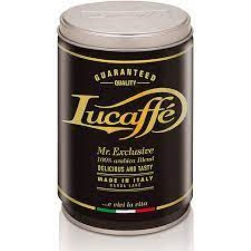 LUCAFFE - Café Lucaffe Tarro Negro Mr Exclusive 250gr Grano Molido
