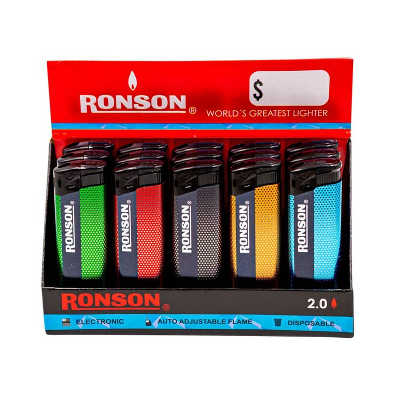RONSON - Pack Caja Encendedores Ronson 2.0 Electricos x 15 unds