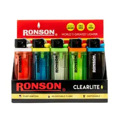 RONSON - Pack Caja Encendedores Clearlite Piedra x 20 unds