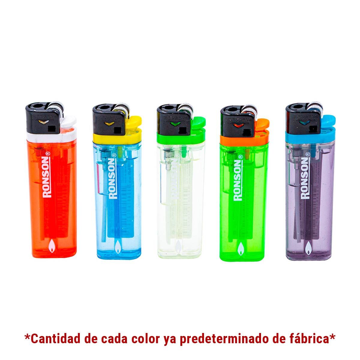 RONSON - Pack Caja Encendedores Ronson Clearlite Piedra x 20 unds