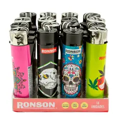 RONSON - Pack Encendedores Clipper Round 16 Unidades Surtido