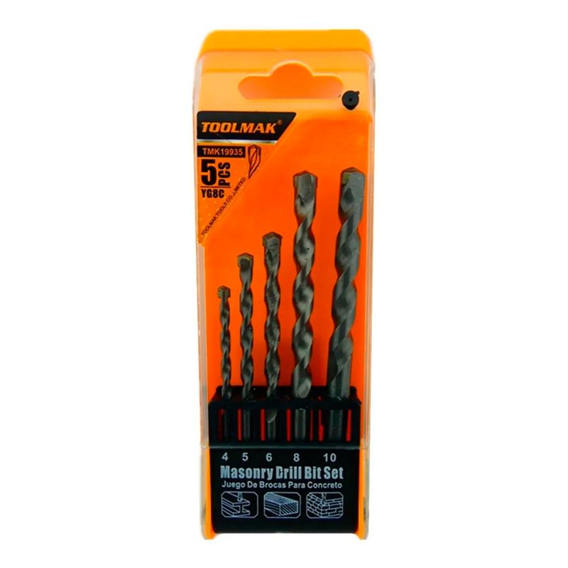 GENERICO - Kit Set Juego Brocas Para Concreto 5 Piezas Tmk19935