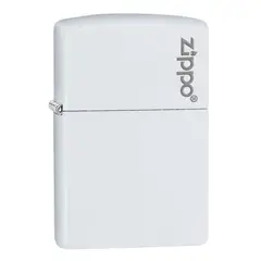 ZIPPO - Encendedor Lighter Classic White Matte Logo Blanco