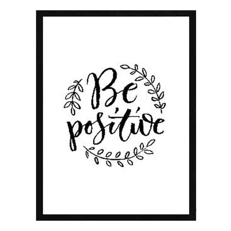 PAPEL ILUSTRADO - Cuadro Be Positive 40x50 cm Marco Negro