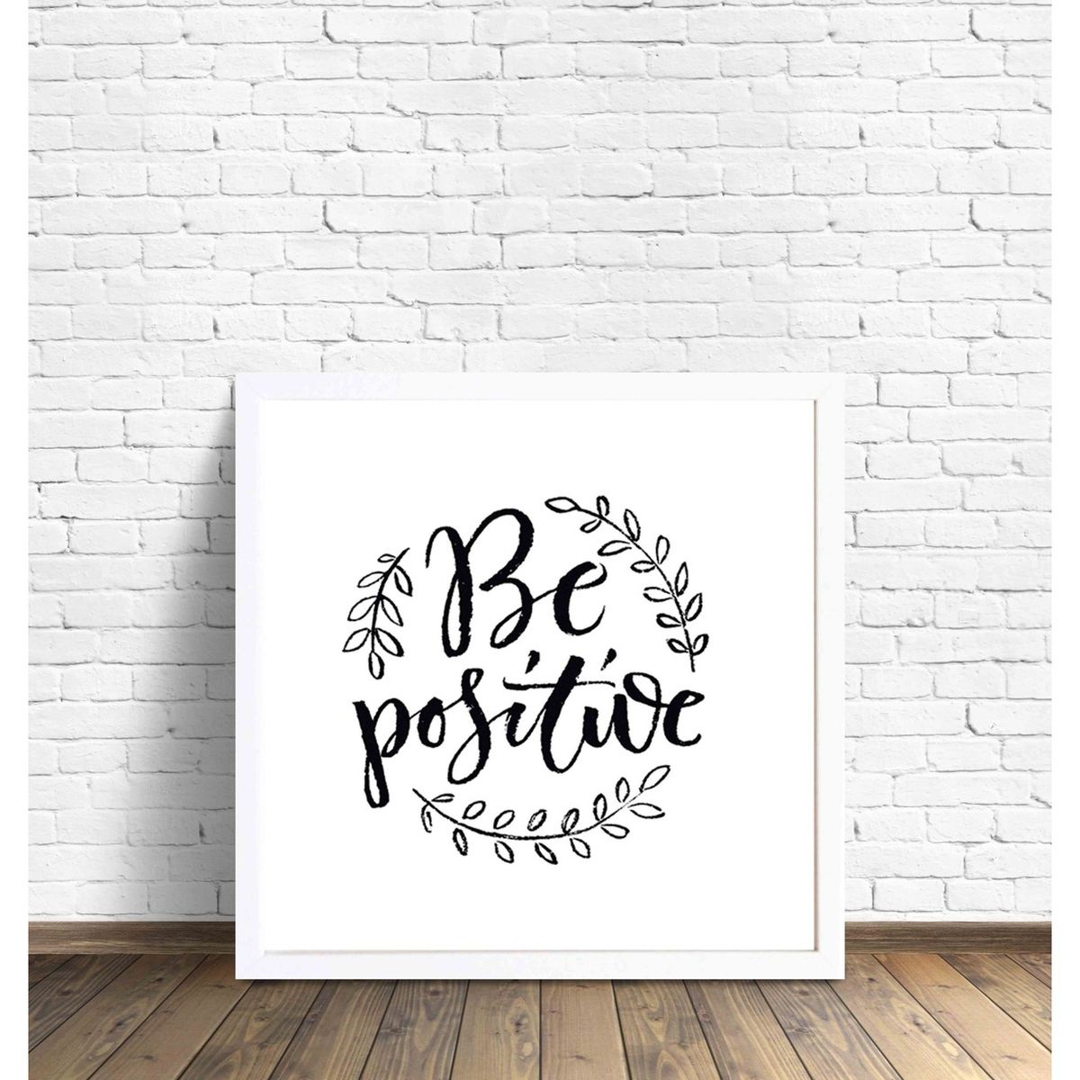 PAPEL ILUSTRADO - Cuadro Be Positive 40x50 cm Marco Negro