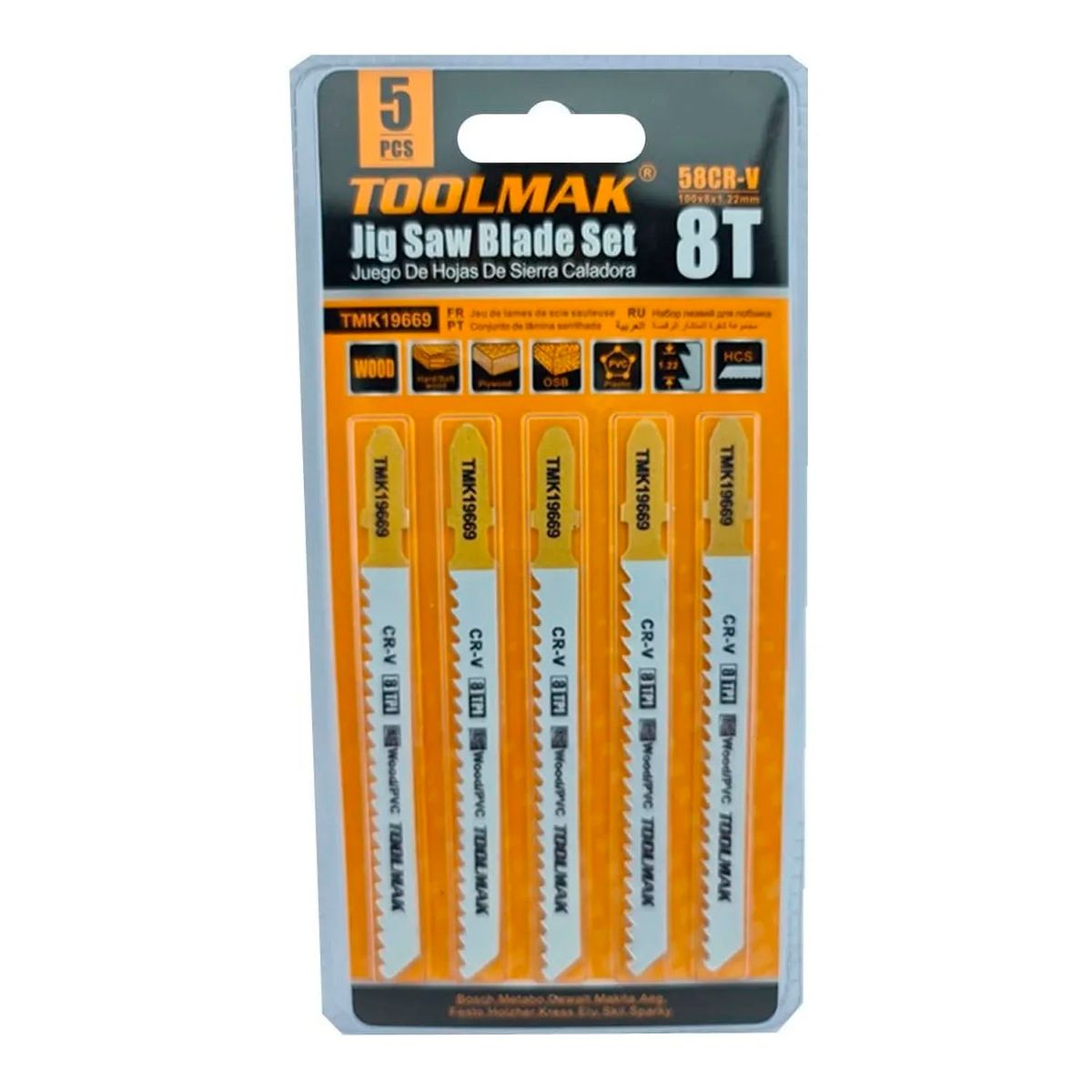 GENERICO - Set Juego De Hojas Para Sierra Caladora 5 Piezas 8t Toolmak