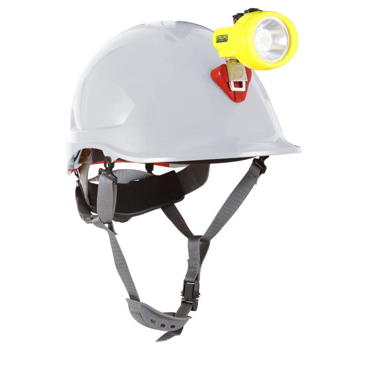 STEELPRO - Casco Steelpro Abs Mta Blanco Con Portalámpara Full