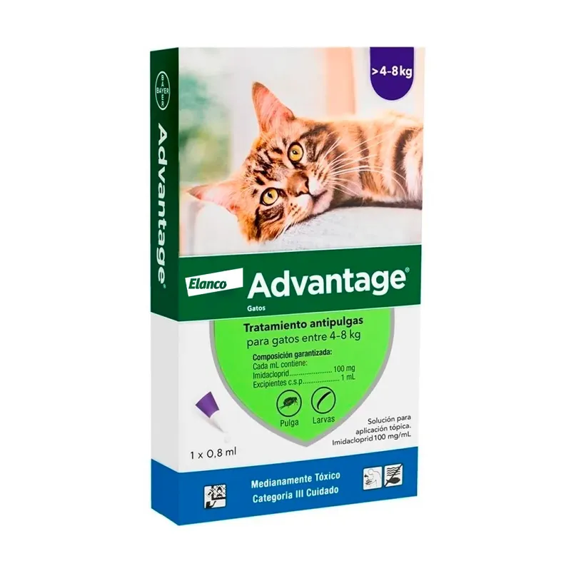 ELANCO - Advantage Elanco Pipeta Antipulgas Gato 4 - 8 Kg ELANCO