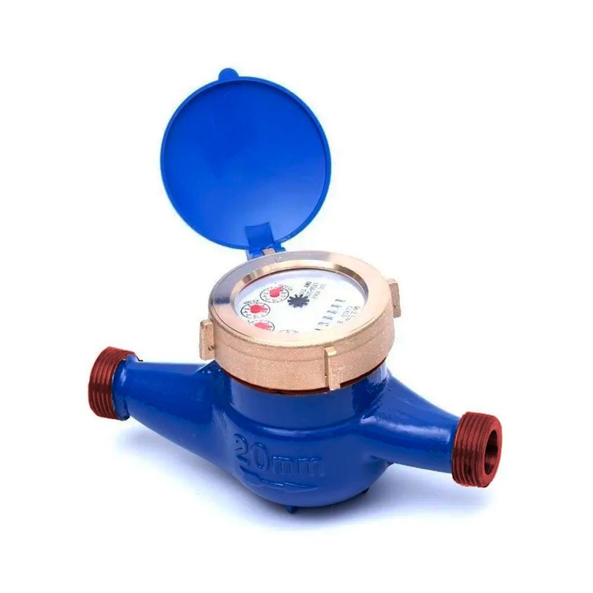 DETODOYMAS - Medidor Remarcador De Agua Con Terminales De Conexión 3/4 Acero - Azul