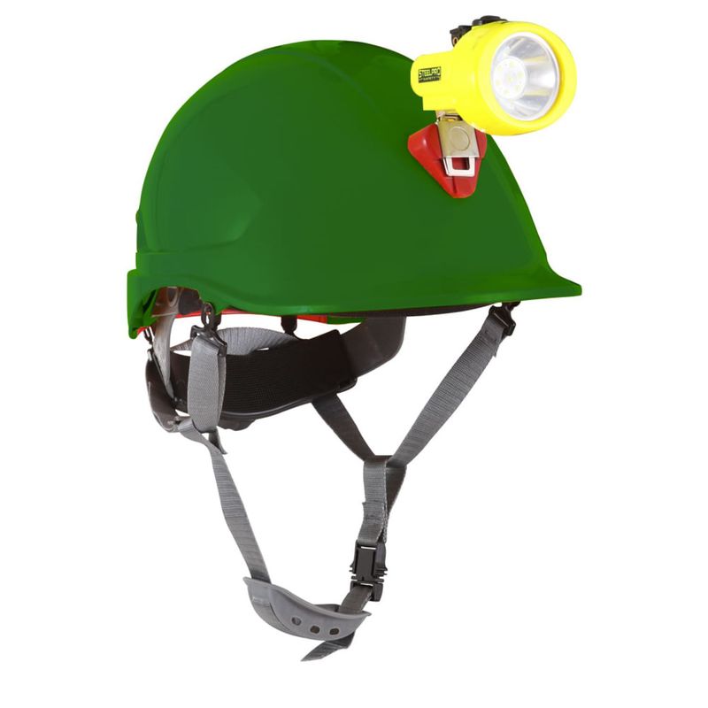 STEELPRO - Casco Steelpro Abs Mta Verde Con Portalámpara Full