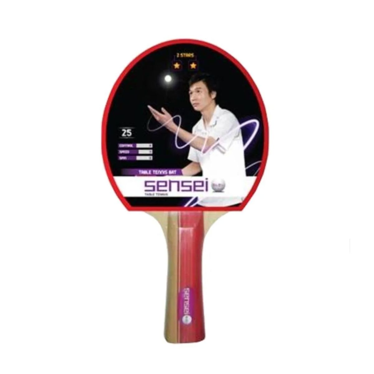 SENSEI - Paleta De Ping Pong Sensei 2 Star - 25 Puntos