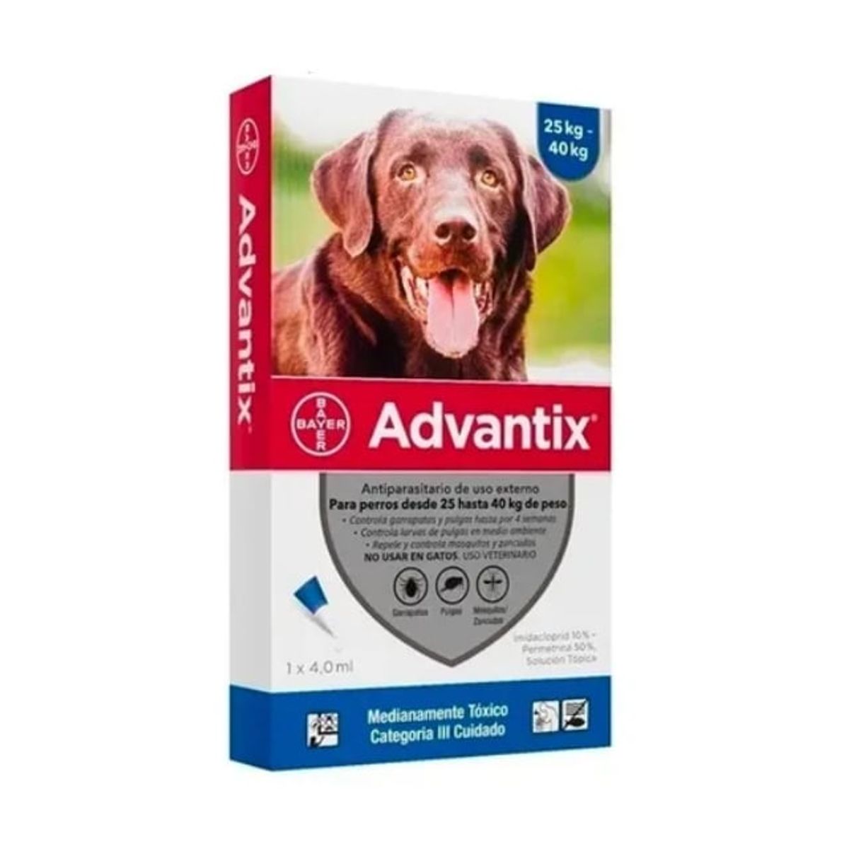 ELANCO - Advantix Pipeta Antipulgas Y Garrapatas Perros 25-40 Kg
