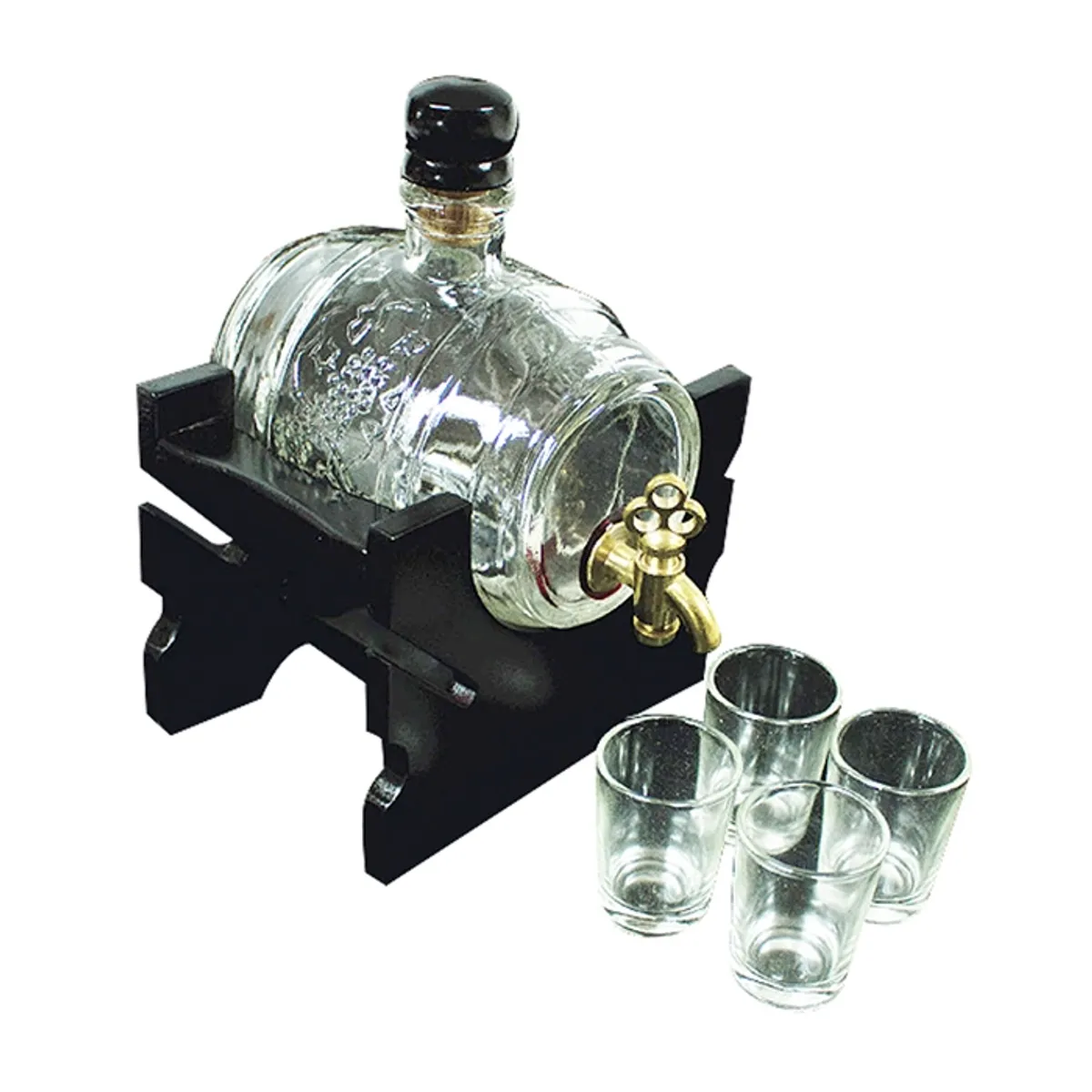 GENERICO - Set de barril dispensador con 4 vasos incluidos