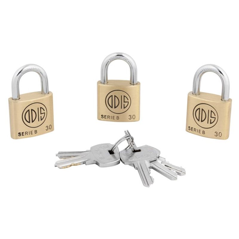 ODIS - Pack 3 Candados Odis B30 30mm - Llaves Iguales